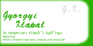 gyorgyi klapal business card